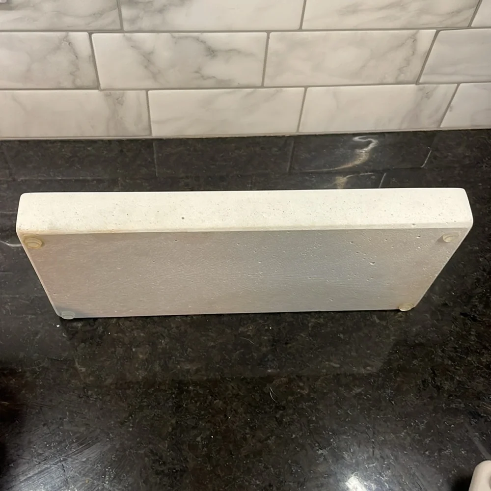 The Polished Jar Large Artisan Concrete Tray in Off White